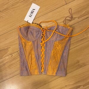 Loba Carmen Corset in Orange & Lilac